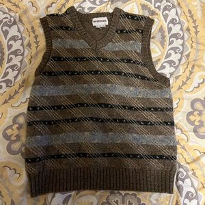 Tan and black sweater vest